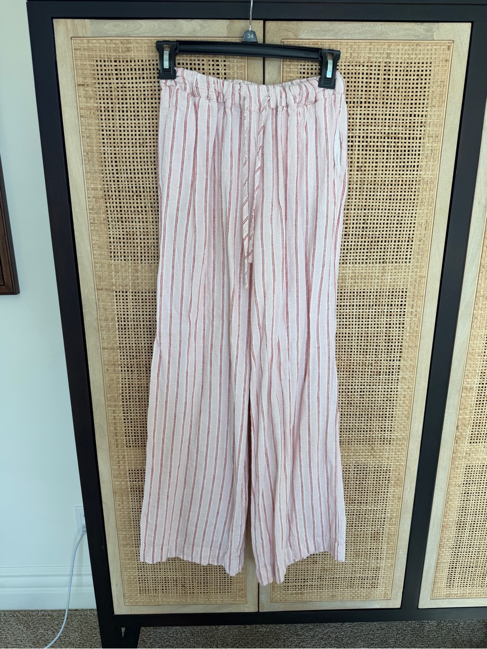 Glassons Pink & White Striped Wide Leg Pants